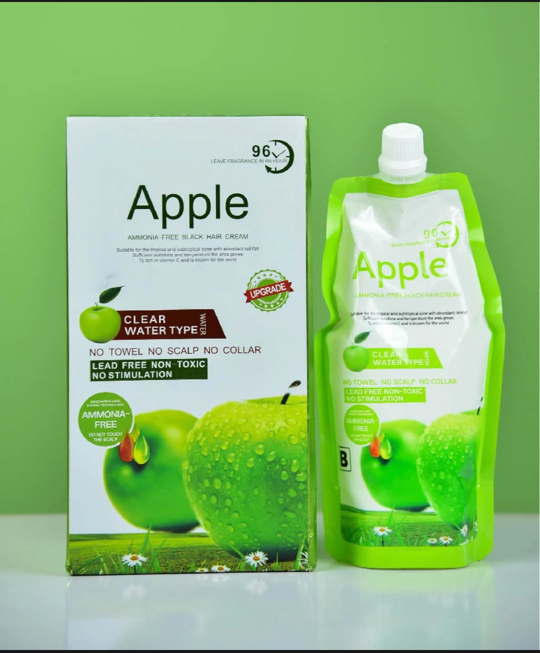 Apple Ammonia-Free Black Hair Color Cream – Long-Lasting Black Hair Color